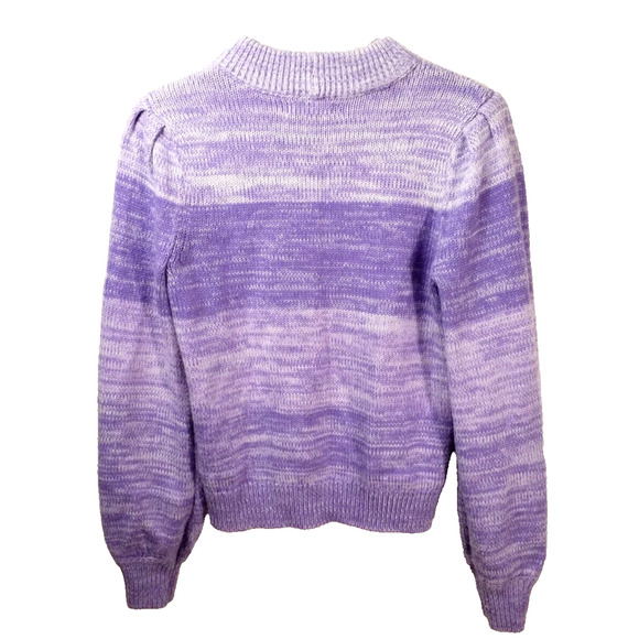Aqua Striped Crew Neck Sweater Purple Long Sleeve Pullover | Size XS - Picture 3 of 6